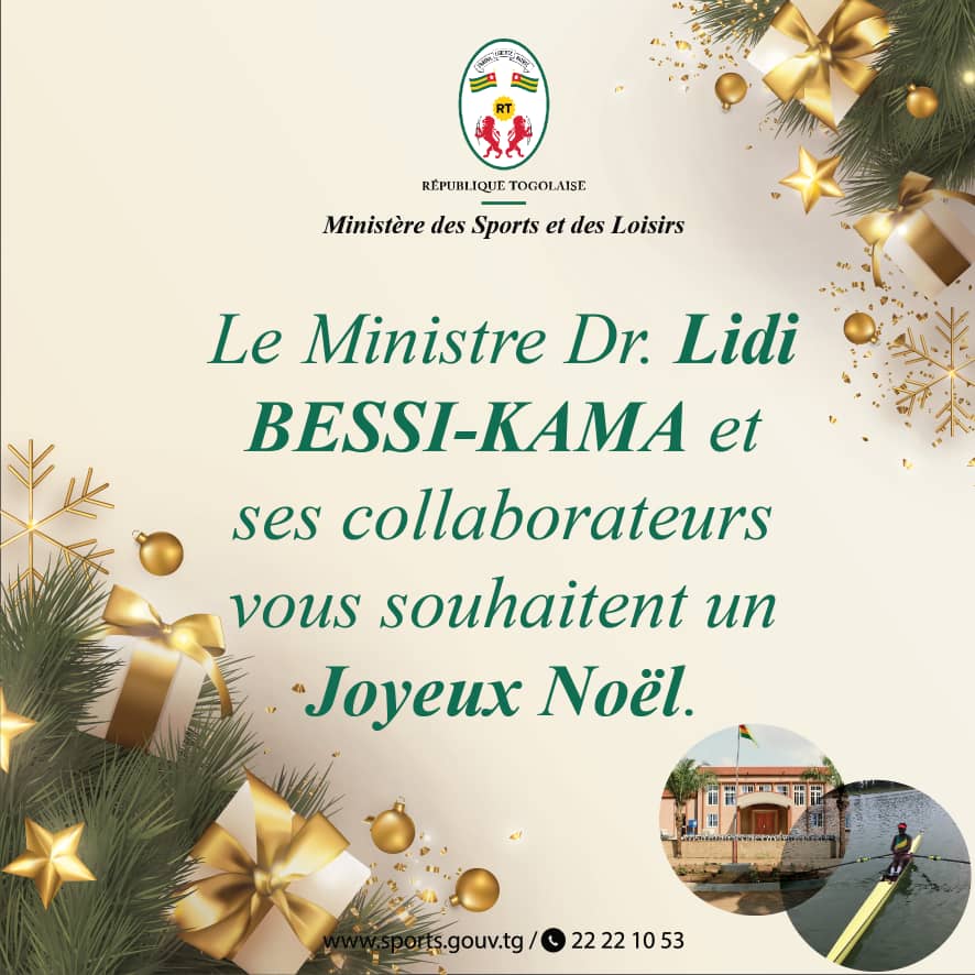 Dr Lidi Bessi Kama Souhaite Un Joyeux Noel A Tous Les Acteurs Du Mouvement Sportif Togolais Ministere Des Sports Et Des Loisirs